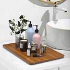 XZHXFX Bamboo Vanity Tray, Decorative Tray for Counter, Coffee Table, Kitchen, Bedroom (Large) - size: 14.2" x 9.8" x 0.6"
