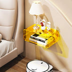 Acrylic Floating Nightstand, Bedside Table, Nightstand Shelf Wall Mounted Bedside Shelf (Yellow, Small) - color: Yellow