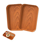 Wood Grain Plastic Serving Platters and Trays,Serving Dishes for Entertaining,Platters Serving Food,Appetizer Serving Trays for Snacks,Charcuterie,Chips,Candy,Fruit,Sushi Coffee Cosmetics Accessories - color: Tray-s-2pack-wood Grain