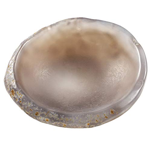 rockcloud Natural Raw Agate Tea Light Candle Holder Jewelry Tray Air Plant Holder Healing Stone Dish Home Decoration Figurine - color: Natural Color