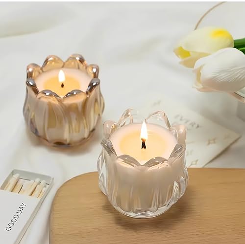 GOLDEAL 6Pcs Clear Votive Candle Holders,Clear Thick Glass Tea Light Candle Holder Bulk,Tealight Candle Jars for Wedding Table Decor,Party Supplies,Bridal Shower,Baby Shower,Tables Centerpieces - color: Clear