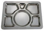 Winco Mess Tray, 6 Compartment, Style A, S/S, 15-1/2"x11-1/2 - size: 15.75" x 11.69" x 0.75"