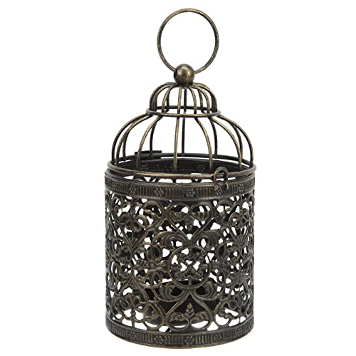 Vintage Iron Candle Holder Protection Elegant Style Tea Light Holders Terrace Party Ambience (B Brush Gold)