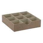 Household Essentials Brown 723-1 Deep 9 Section Drawer Organizer Box for Storage | 12 in x 12 in 3.13 - color: Latte