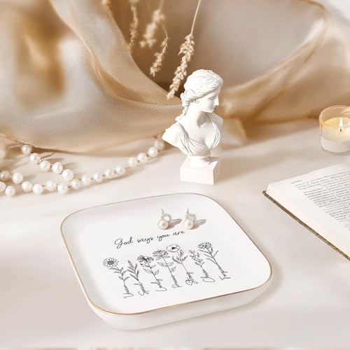 Christian Gifts for Women – Ring Tray, Confirmation Gifts for Teen Girls, Christian Jewelry Dish, Religious Gifts for Women – Jewelry Dish Tray - style: Inspirational