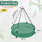 Lettry 2Pcs Bird Seed & Shell Catcher Tray for Hanging Bird Feeder Platform, Birdseed Hoop for Outdoor Garden Hanging Tray (Green, 20inch) - size: 20inch