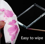 Pro Nail Art Painting Color Toning Glass Board Makeup Palette Eyelash Extension Adhesive Glue Pallet Glass Palette Stand（2 x 4 Inch ）