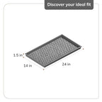 Anji Mountain AMB0BT2F-003 Black Rubber Boot/Shoe Tray with Coir, Fits 2 Pair (24.5" Wide), Tan & Black Insert - color: Tan and Black Insert, size: 24" x 14" x 1.5"