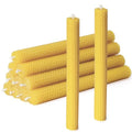 DEYBBY Handmade Beeswax Taper Candles, Dripless Wax Candles, Hand-Rolled Honeycomb Candles for Dinner Party, Set of 12 Flat Top（Brown Raw） - color: Brown Raw, size: 12 pack