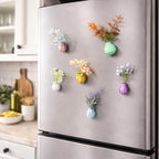 6 Packs Mini Vase Fridge Magnets, Magnetic Vases for Kitchen, Office, and Home Decor – Creative Floral Decorations