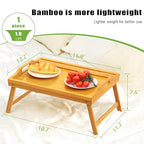 Bed Tray Table Breakfast Trays Serving Tray Bamboo Bed Laptap Floding Legs with Handles and Phone Holders - style: 1 pack