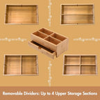 GOBAM Makeup Storage Drawer Organizer Bamboo Wood Cosmetic Display Box, Large Capacity Bathroom Beauty Countertop Organizer, Great for Bathroom Dresser - size: X-Large