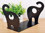 Wendin 1pair Cute Elephant Nonskid Bookends Art Bookend (Black) - color: Black