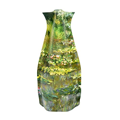 MODGY Collapsible and Expandable Flower Vase Plastic Decorative Modern Centerpieces Dining Table Decor Living Room Bathroom Wedding Office, Claude Monet Waterlilies - style: Waterlilies