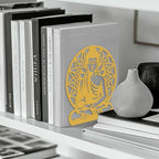 Peacoblue Metal Bookends for Shelves, Modern Decorative Heavy Duty Study Book Support Stoppers for Office, Desk, Shelf, Room 5.3"x4.3"x6.1" Cast Iron Simple Gold Book Ends, 1 Pair (Golden Buddha) - style: Golden Buddha