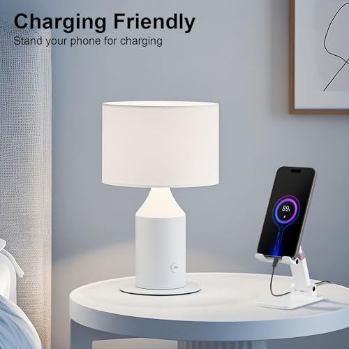 Phone Stand for Desk, Cell Phone Holder Adjustable Office Cellphone Stand for Desk Adjustable Tablet Stands Compact Design for iPhone iPad Android Devices Under 12", White - color: 01-White