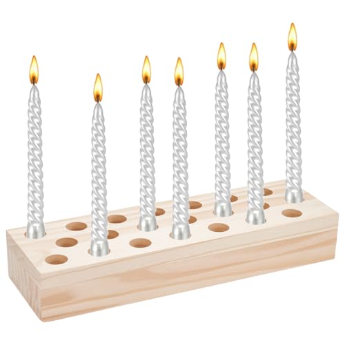 1Pcs Giant Wooden Candlestick, Wooden Taper Candle Holders Candlestick Table Centerpiece Rustic Taper Candle Holder for Birthday Mother's Day Wedding Anniversary Thanksgiving Decoration
