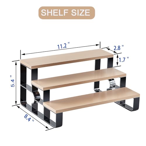 Cologne Organizer for Men,3 Tier Perfume Stand for Dresser,Makeup Organizer for Vanity,Display Riser Stand,Wooden Bathroom Countertop Stand for Bedroom,Dressing(Brown, 3 Tiers-Width=11.2") - color: Brown, size: 3 Tiers-width=11.2"