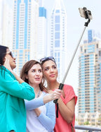 Portable Selfie Stick, 4 in 1 Extendable Phone Tripod Stand with Detachable Wireless Remote & Phone Holder 360° Rotating Mini Travel Tripod Compatible with iPhone 16/15/14/13 Pro/Android/Gopro - style: Black