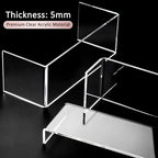 1 Set Large Acrylic Clear Display Risers, 3 Sizes 12" Rectangular Showcase Collectibles Display Shelf, 5 mm Thick Desktop Display Stand Holder for Figures, Jewelry, Perfume, Toys - size: 3 Pcs Acrylic Risers