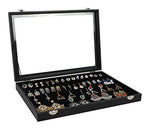 Wudygirl 32 Pairs Jewelry Organizer Velvet Jewelry Tray Clear Lid Earring HolderOrganizer Jewelry Box Earrings Holder Display Case Stackable（Earring Storage） - style: Earrings Tray