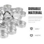 DOITOOL 100 Pcs Aluminum Tea Lights Cups, Round Empty Case Candle Wax Containers Candleholder, Metal Tea Light Tins with 100 Pcs Candle Wicks for Christmas Wedding Holiday Table Decoration