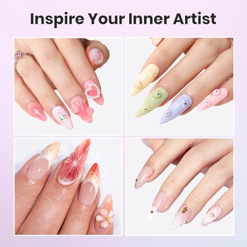 Beetles 3D Gel Nail Art Kit-1oz Clear Solid Builder Nail Gel,5 in 1 Non-Sticky Hand Sculpting Building 3D Nails for Beginner DIY Salon at Home,UV & LED Lamp Cured Needed,Crystal Orb - color: 0-1-30g Clear 3D Gel