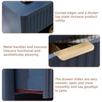 LEYAOYAO 31" Wide Fluted Nightstand with Charging Station, Oversized Extra Large 1 Drawer Night Stand with Golden Handle, Blue Wood Bedside Table Tall End Tables,for Bedroom, Living Room, Hallway - color: Blue, size: 1 Drawers