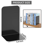 VFINE Bookends 4 Pairs, Black Metal Book Ends, Bookends for Shelves, Book Stopper for Heavy Books, Book Dividers for Home Office School Supplies - color: Black Bookends 8 Pieces