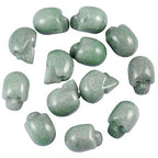 mookaitedecor 1 Inch Green Aventurine Crystal Skull Sculpture Set of 5, Hand Carved Gemstone Statue Figurine Collectible Healing Reiki - color: Green