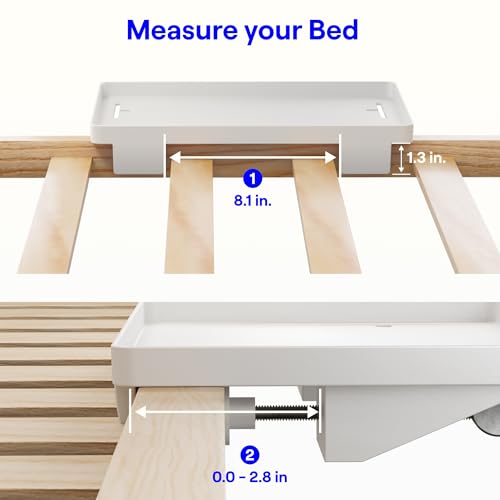 BedShelfie Bedside Shelf for Dorm Room Bunk Bed & Top Bunk, College Dorm Room Essentials, Bedside Caddy, Clip on Floating Desk Tray, Bed Side Table Storage, Loft Nightstand Decor - Cable Catch, White - color: White, size: CableCatch (Hard Plastic 12.5 x 9