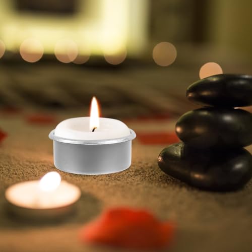 BESTOYARD 20Pcs Empty Steel Tea Light Christmas Candle Cups, 2 Inches Reusable DIY Metal Tins, Oversized for Extended Burn Time Scented Candle Making, Wedding, Party, Home Decoration