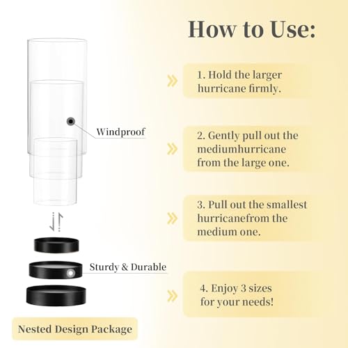 Hewory Hurricane Candle Holder for Pillar Candles: Black Votive Candle Holders Set of 6, Glass Hurricane with Metal Candle Plate, Pillar Candle Holder for Table Centerpiece Wedding Holiday Home Decor - color: Black, size: 6PCS