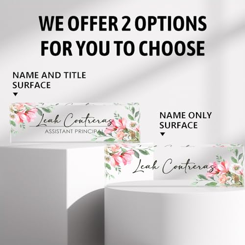 Personalized Custom Name Plate, Office Desk Decor for Women and Men, Employee Appreciation Gifts for Boss, Manager, Teacher, Nurse (Tender Flower) - color: Flower 7