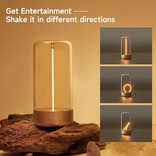 AUGE LIGHT Mini Minimalist Table Lamp Cordless Lamp Rechargeable Table Lamp Portable Nightstand Lamps Desk Lamps for Home Office Unique Ambient Light Mood Lighting for Desk Decor Beside(Golden) - color: Golden