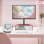 Acrylic Monitor Stand Riser Acrylic Laptop Stand for Desk Clear Computer Monitor Stand for Desk Accessories iMac Organizer Office Must-Haves Product for Working from Home Bright Pink - style: 15''-Pink