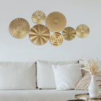 NUOBESTY 1 Set Metal Circle Wall Art Ornament Modern Golden Hanging Sculpture for Living Room Bedroom Bathroom Decoration