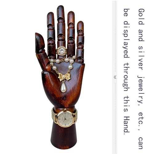 yangjietf Hand Model,Drawing Mannequin,Wooden Hand,Wooden Mannequin,Articulated Fingers,Hand Model for Drawing, Female_Left with arm 3.3 in Antique Finish - color: Female_l With Arm 3.3in Antique Finish