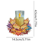 DIY Diamond Art Painting Candlestick Holders 5.71in Mandala Flower Shape Desk Candle Tray Tabletop Ornaments for Wedding Ramadan Party Home Table Centerpiece-Mandala08 - color: Mandala08