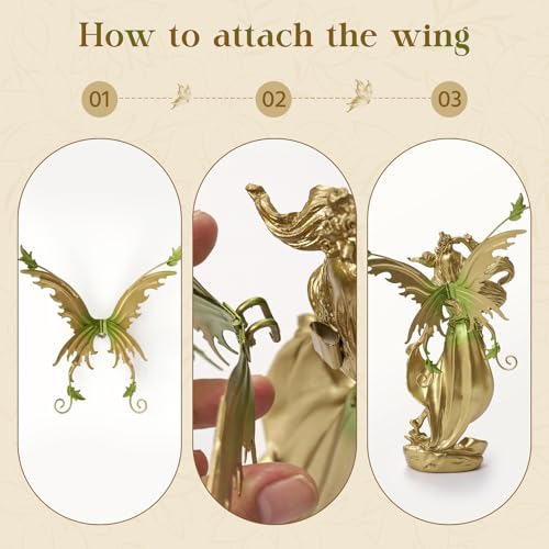 Resin Fairy Statue with Light, Hand-Painted Angel Figurine Graceful Fairy Sculpture Spring Decor for Home, Living Room, Bedroom Decor, Thoughtful Gift for Women, Girls - size: Light 01