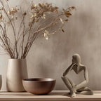 TIME&TRAVE Nobody Serendipity Sculpture - 3D Printed Minimalist Meditation Statue, Textured Art Decor for Home Office