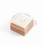 Coward Bamboo 6 Pcs Rings Display Stand for Selling Velvet Jewelry Ring Holder Organizer for Drawer Storage (Beige Velvet)
