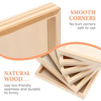 6-Pack Unfinished Wooden Trays - 4.7 x 4.7 in Small Square Serving Trays for Montessori, Crafts, Home Décor, and DIY Projects