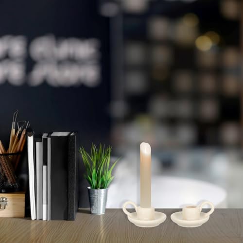IMIKEYA Set of 2 Ceramic Candle Stands Nordic Design for Home Decor Wedding Banquet