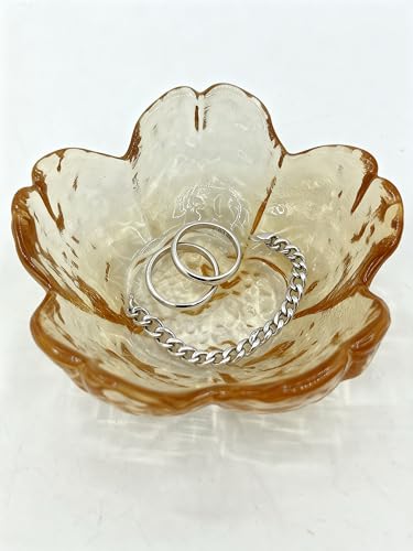 Mini Flower Ring Plate Jewelry Storage Tray Ring Holder for Dressing Table, Bedside Table, Room Bathroom Decoration, Cute Valentine's Day Christmas Birthday Gift for Women (orange flower) - color: orange Jewelry Tray and Flower Base