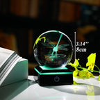 Qianwei Dragonfly Gifts for Women 3D Crystal Ball 3.14'' - Laser Dragonfly Decor Glass Animals Dragonfly Gifts Figurines Statue Stuff for Room Decorations Dragonfly Night Light - style: Dragonfly