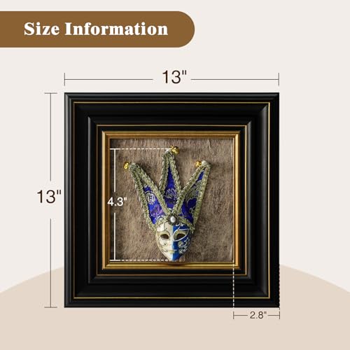 FOLKOR LIFE Vintage Wall Art Sculpture with Venetian Mask Vintage Decor, Antique Wall Decor Italian Style Framed Home Décor Accents for Living Room, Bedroom, Hallway, Gifts for New Home - color: Venetian Mask