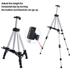 Portable Artist Easel Stand - Adjustable Height Painting Easel with Bag - Table Top Art Drawing Easels for Painting Canvas, Wedding Signs & Tabletop Easels for Display - Metal Tripod - 17x66 inches - style: 66 Inch Argent Silver (2 Pack)