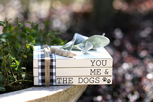 Lavender Inspired - You Me and the Dogs Dog Sign, 3 Stacked Books - color: You, Me and the Dogs
