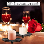 8 PCS Iron Plate Candle Holder,Candle Stand for LED & Wax Candles,Black Candle Holders Iron Plate,4" Decorative Pillar Candle Plate for Incense Cones Spa Weddings